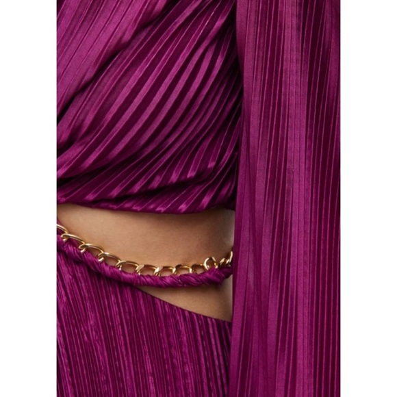 Ramy Brook Kimberly Dress Plisse Cutout High-Low XS - Picture 5 of 12